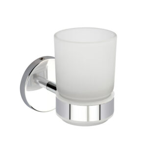 FROSTED ROUND GLASS TUMBLER HOLDER