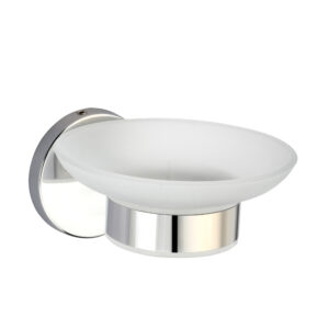 FROSTED ROUND SOAP DISH HOLDER